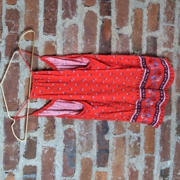 Old Navy Medium Orange Floral Tank Top - Picture 6 of 8